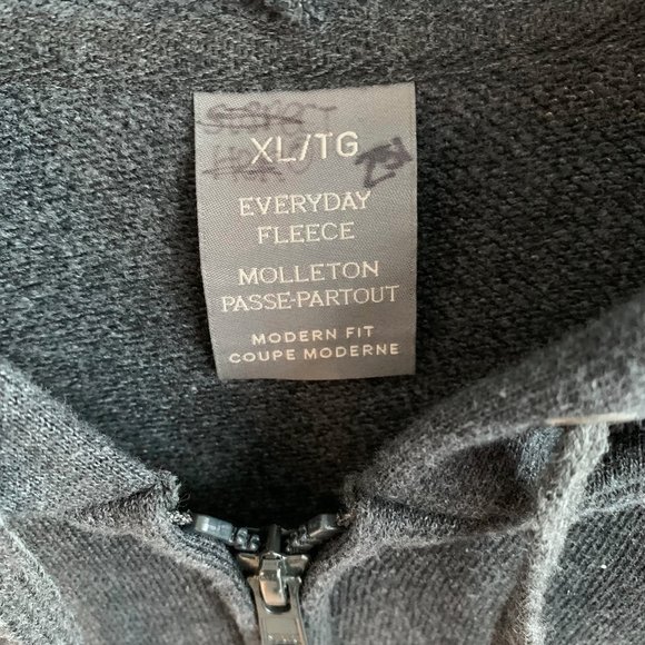 Everyday Fleece Men's Full Zip Hooded Grey Sweatshirt Size XL - Picture 3 of 6